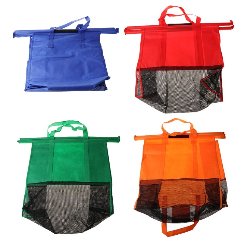 4 Pack Herbruikbare Trolley Tassen Winkelwagentje Tassen Trolley Tassen Herbruikbare Kruidenier Kar Tassen Voor Warm Of Koud Boodschappen: A