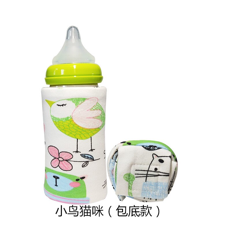 Przenośny podgrzewacz robić butelek dla niemowląt na zewnątrz stały ciepły worek na mleko torba na butelkę dla niemowląt przechowywanie komora grzewcza torba izolacyjna: ptak kot 2