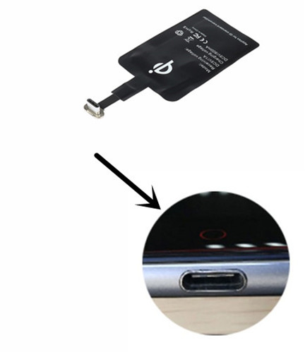 QI Wireless Charger Receiver 5V/2A Coil Charging Type C Adapter Patch For Xiaomi Redmi Note 7 5 For Huawei P20 Lite Samsung A50: For Type-C