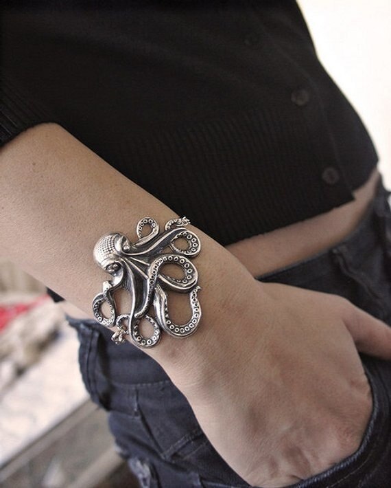 Olivia Paige Rockabilly octopus bracelet: Antique Silver