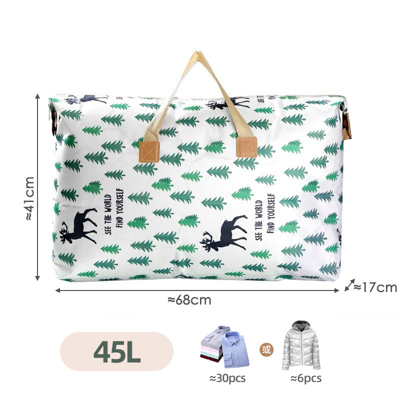 Quilt storage bag clothing finishing bag large-capacity quilt waterproof and moisture-proof moving bag packing bag: Blue