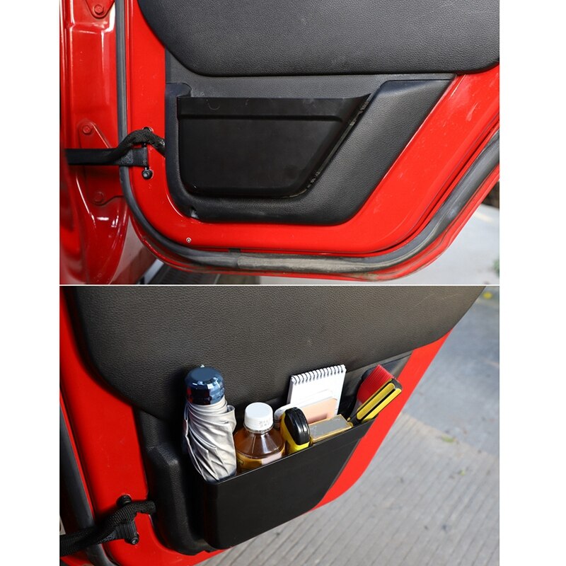 Car Rear Door Net Pocket Storage Box Organizer, Passenger Door Side Insert Storage Tray Organizer for Jeep Wrangler JK