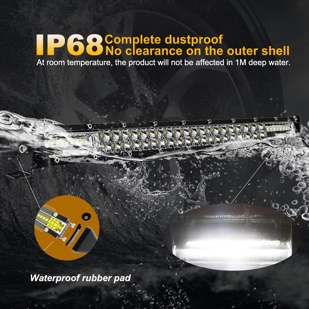 ANMINGPU Slim Off Road LED Bar 60W 120W 180W 240W LED Light Bar per camion 4X4 UAZ 4WD ATV Truck Combo LED Work Light Bar 12V 24V