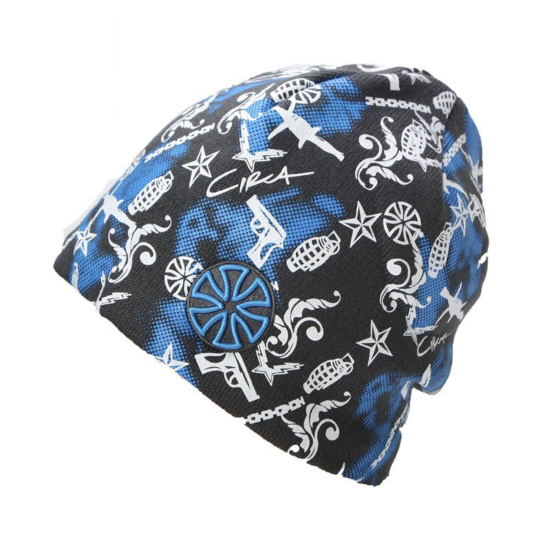 Gorros de invierno Camo Anti-terrorista para hombres y mujeres, gorros tejidos, gorros, gorros, Polar, Polar, cálido, para esquiar, Hip Hop, Beanie de calavera: Azul