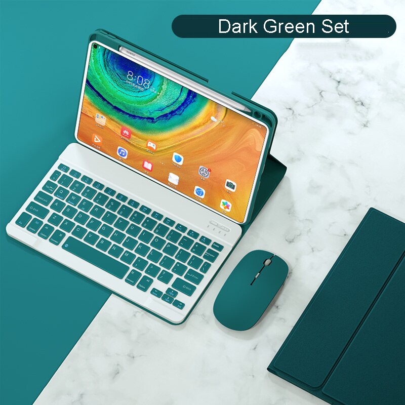 Funda magnética con teclado para Xiaomi Mipad 5, funda con ratón y soporte para lápiz, para Xiaomi Mi Pad 5 Pro: Dark Green / For Xiaomi Pad 5