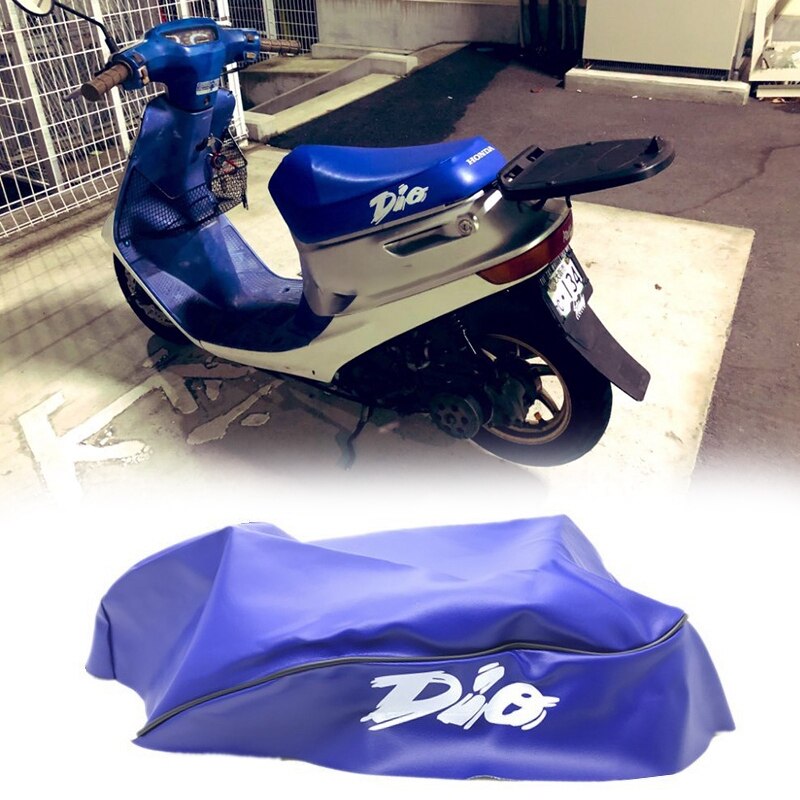 Funda de asiento de motocicleta, cubierta de cuero de imitación para HONDA DIO AF27/AF28, modificación de motocicleta: Blue