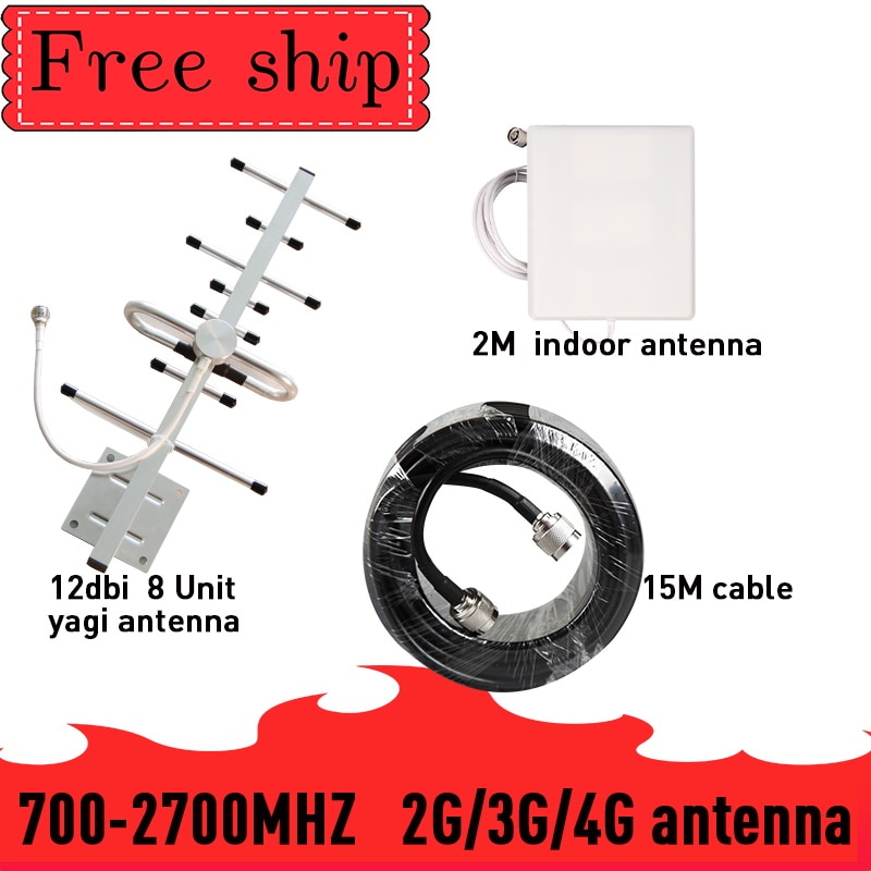 700-2700MHZ CDMA UMTS GSM WCDMA LTE DCS External Outdoor Antenna 12dBi Gain Cell Phone Booster Repeater Outside Yagi Antenna