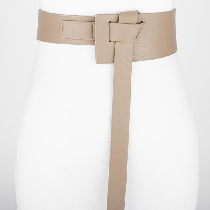 Nuevos diseños de cinturones de nudo para mujer, cinturones ancho y largo, cinturones de cuero de PU suave, fajines de para mujer, decoración DIY, con hebilla de lazo