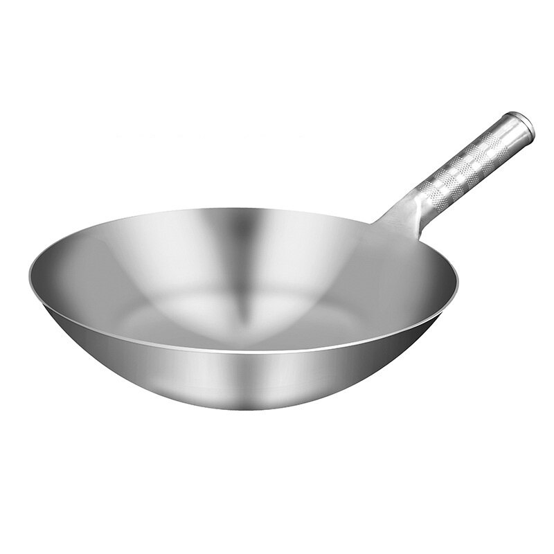 Wok Pan 34Cm Keuken Potten Koken Wok Non-stick Niet-Coating Roestvrijstalen Pan Kookgerei Compatibel vaatwasser: Default Title