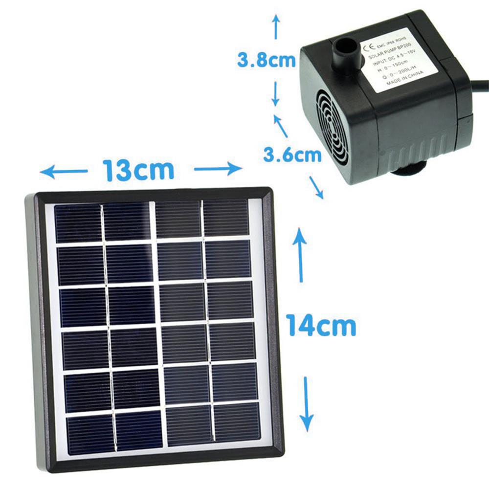 Solar Water Pump 6V 1.5W Solar Water Fountain Tank Submersible Pump Rockery Solar Panel Water Floating Pond Garden Water Pump