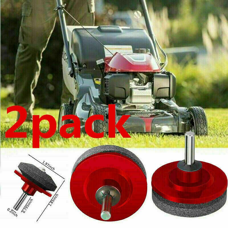 2Pcs Universal Lawn Mower Faster Blade Sharpener Grinding Power Drill Garden Kit(Red)