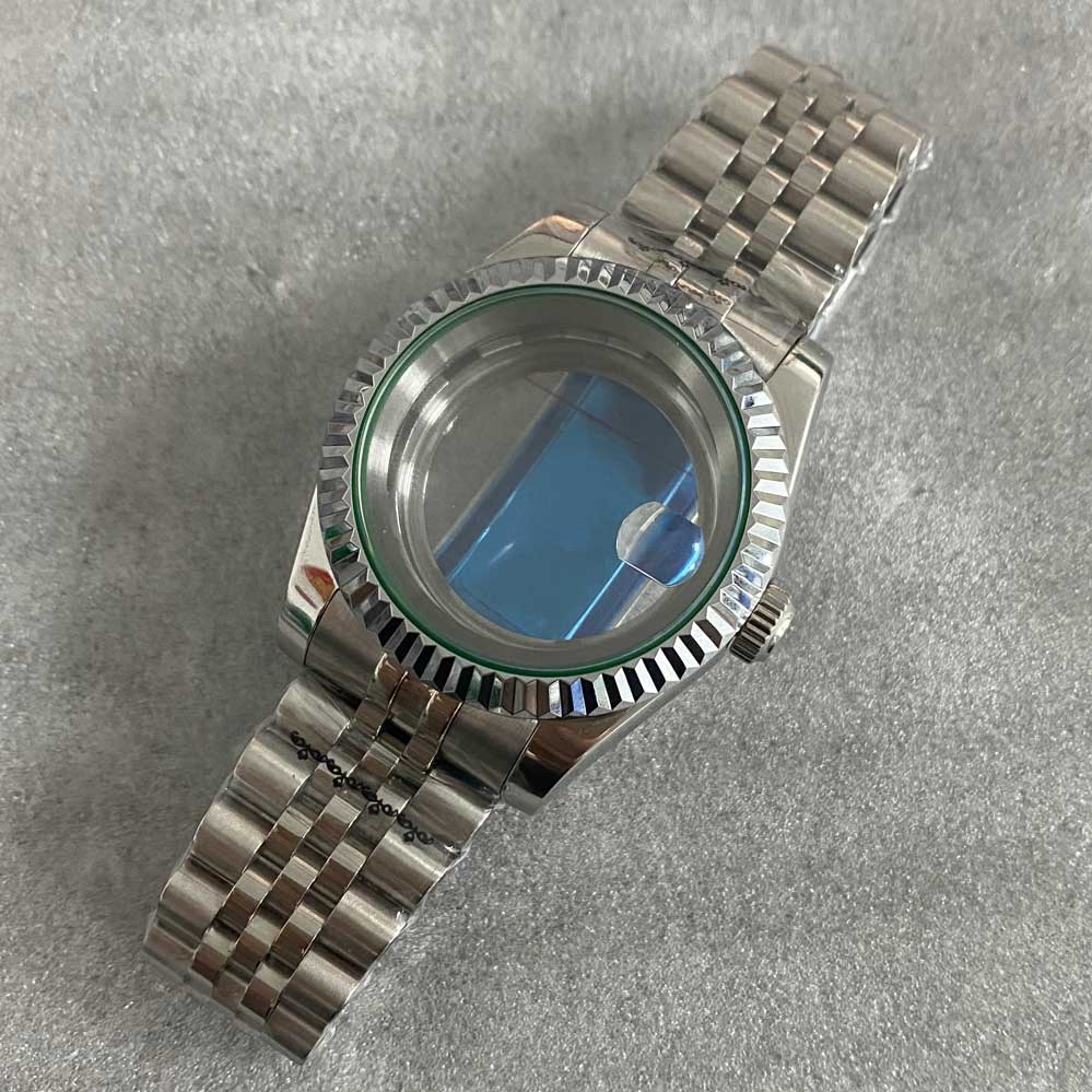 39mm Uhren Zubehör Bausatz Uhr fallen + Edelstahl Band Getriebe Saphir Glas passen NH35/ NH36 Bewegung für männer: C