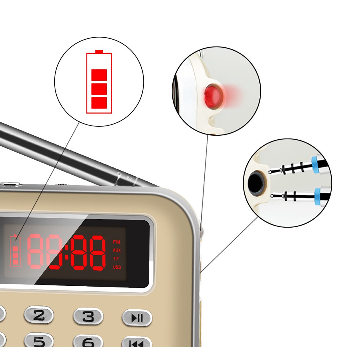 Digital FM Radio Micro SD/TF USB Disk Mp3 Radio LCD Display Internet Radio with Speaker