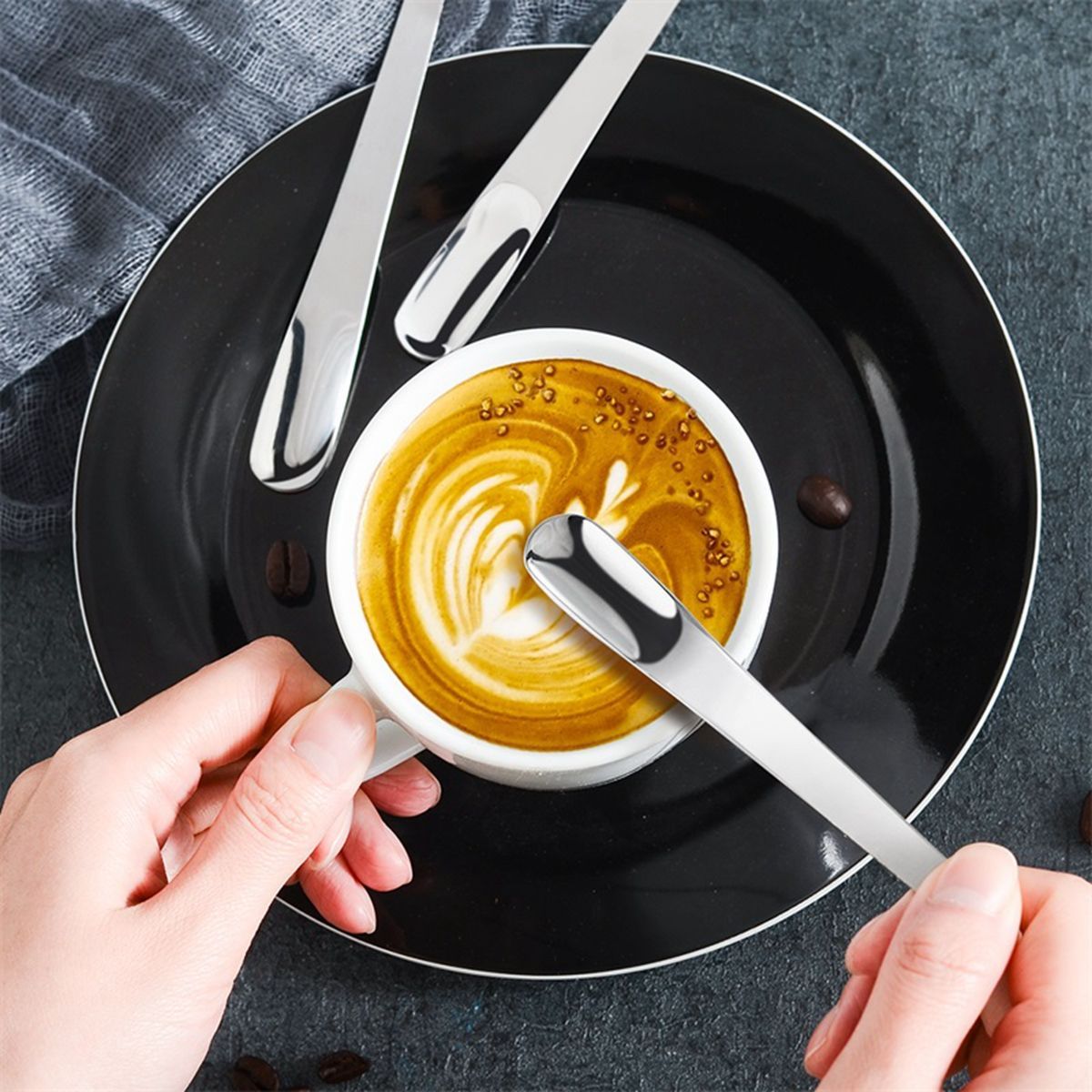 Stainless Steel Espresso Spoons Mini Coffee Spoons for Coffee Sugar Dessert Cake Ice Cream Soup Antipasto Cappuccino Espresso