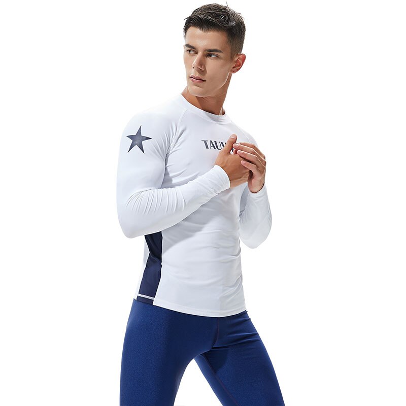 Summer Men Surfing Suit Quick-Drying Anti-UV Surfing T-shirts for Mens Swimwear Swimming Tee Elasticity Breathable Beachwear