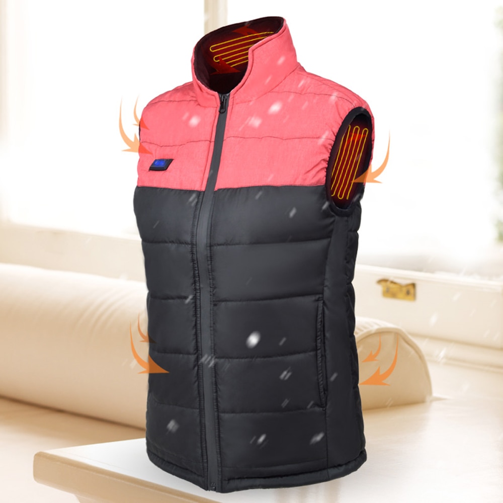 USB Heated Vest Portable Heating Warm Vest Electric Warm Vest Water-resistant Warm Vest for Men Women