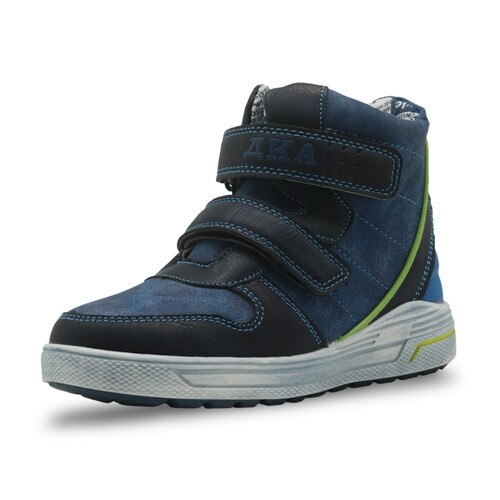 Apakowa Herfst Lente Laarzen Kinderen Schoenen Pu Leer Jongens Schoenen Stevige Enkellaars Met Rits Peuter Kids Sport Jongen schoenen: Rblue / 1