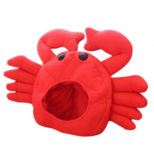 Dejlig taiyaki krabbe form bomuld øreflap beanie cap hat kostume fester leverer hatte tilbehør populært: Krabbe
