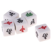 5 Stuks Dobbelstenen Set Board Game Mahjong Accessoires Acryl Dices Entertainment Games Dices