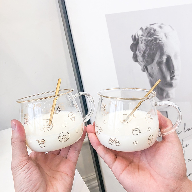 400ml creatieve melkglazen schattige waterbekers