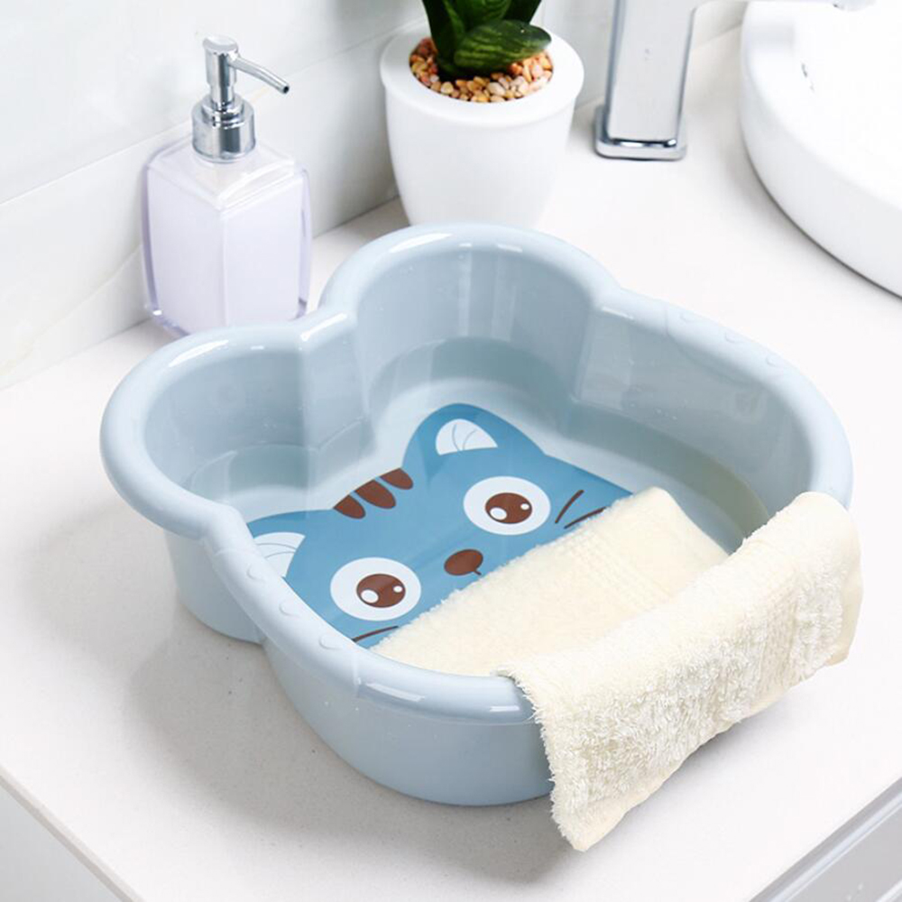1pc håndvask plastik bassin sød tegneserie babyvask badekar nyfødt spædbarn vask ansigt fod røv badekar babyvask 10300e