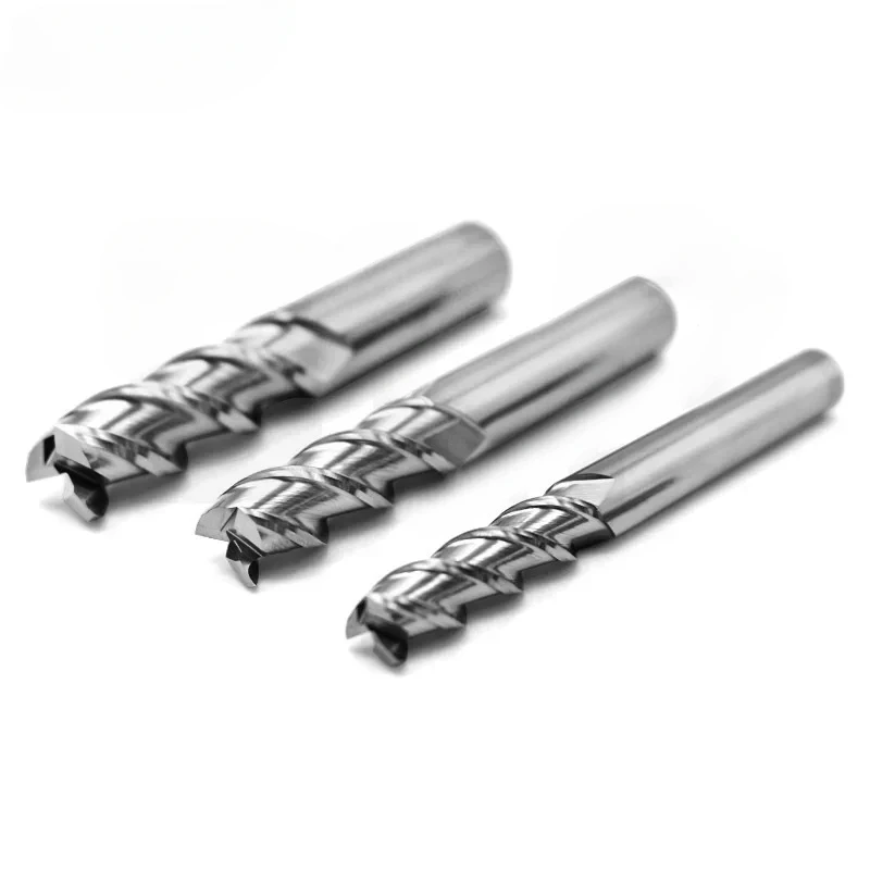 Freesgereedschap met legeringscoating, wolfraamstaal, gereedschap voor cnc-bewerking van aluminium, 3- bladige vingerfrezen, bovenfrees, houtfrees