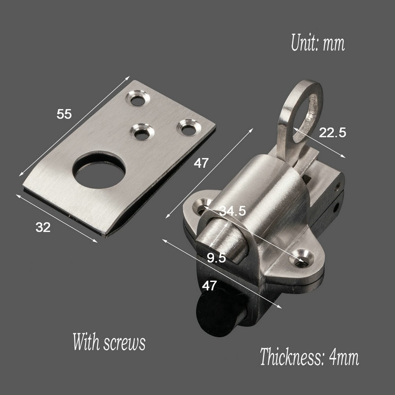 Loquet/boulon automatique à fermeture automatique, pour porte de balcon et fenêtre, quincaillerie de porte à ressort, en acier inoxydable: type4