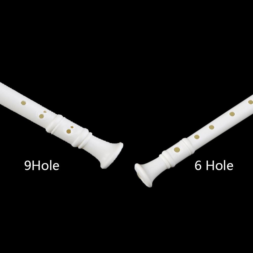 Portátil tamaño blanco ABS resina instrumento Musical grabador Soprano flauta larga finging educación temprana para niños