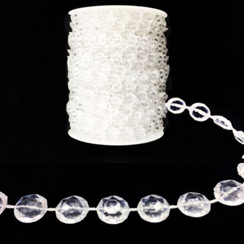 DIY Acrylic Beads Garland Rhinestone Strings Crystal Bead Curtain Wedding Decoration: 10M