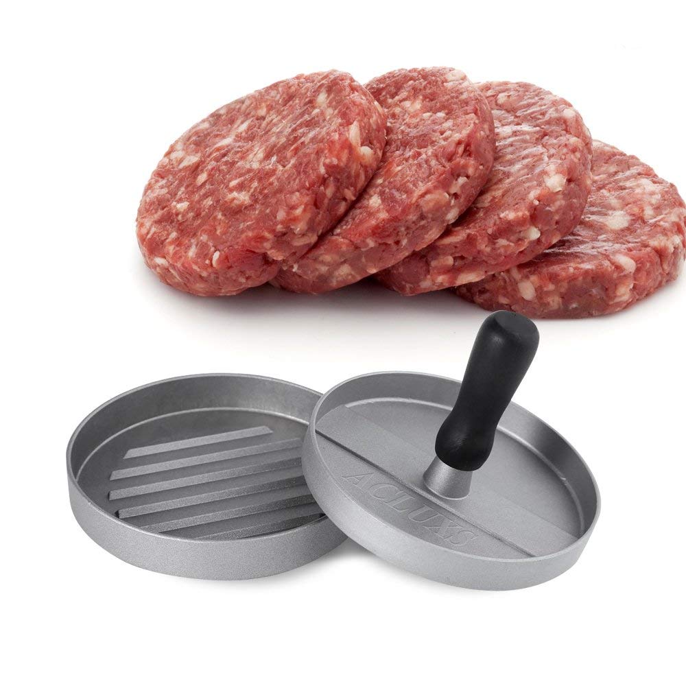 Burger Press Hamburger Meet Maker Aluminum 4.6 inch Dia Non-Stick Quarter Pounder Beef Burger Hamburger Press Make Poultry Tools