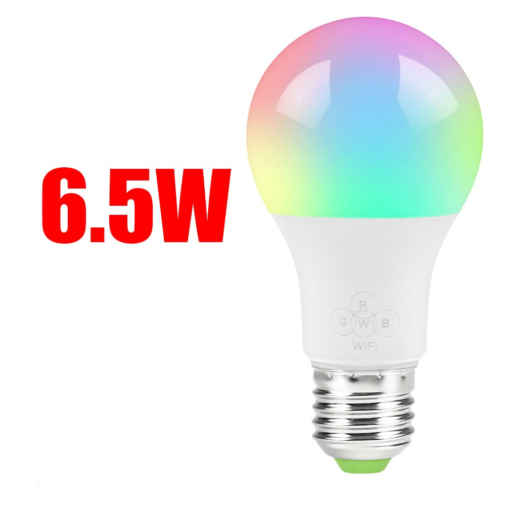 E27 Smart WIFI Bulb 4.5W Dimmable LED Bulb Light Bulb Works with Alexa Google Home Multicolor Wake-Up Lights APP Remote Control: 6.5W