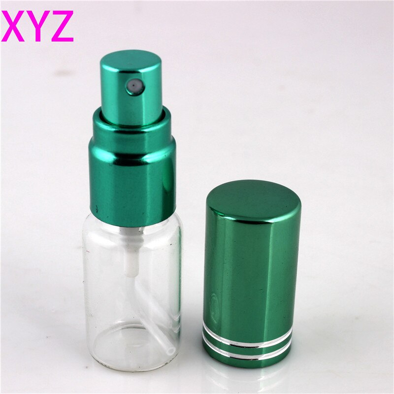 XYZ-Mini flacon de parfum Portable vide en verre avec atomiseur contenant pour cosmétiques de voyage, 5 pièces, 5 ML ou 10 ML: 10ml / green