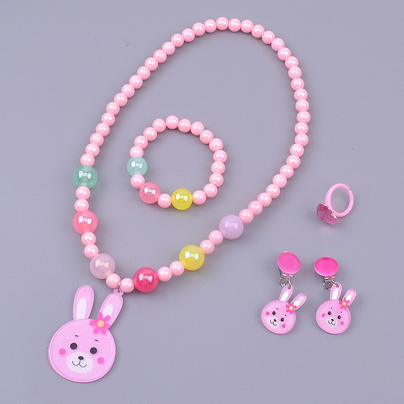 Prinsesse perler halskæde armbånd barn børn smykker til piger baby tilbehør collier choker cosplay legetøj til piger