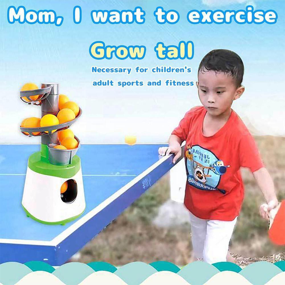 Mini Table Tennis Ball Machine Pvc Material Robot Service Pitching For Kids Trainer Sport Game Blue Green F8s4