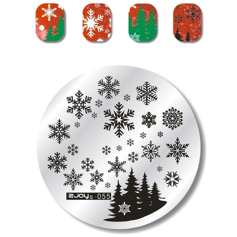 Plaques d'estampillage d'ongle KADOU/zjoies polonais de noël pour les pochoirs de manucure 14.5*9.5 Konad timbre estampillage modèle de manucure: zjoys-055