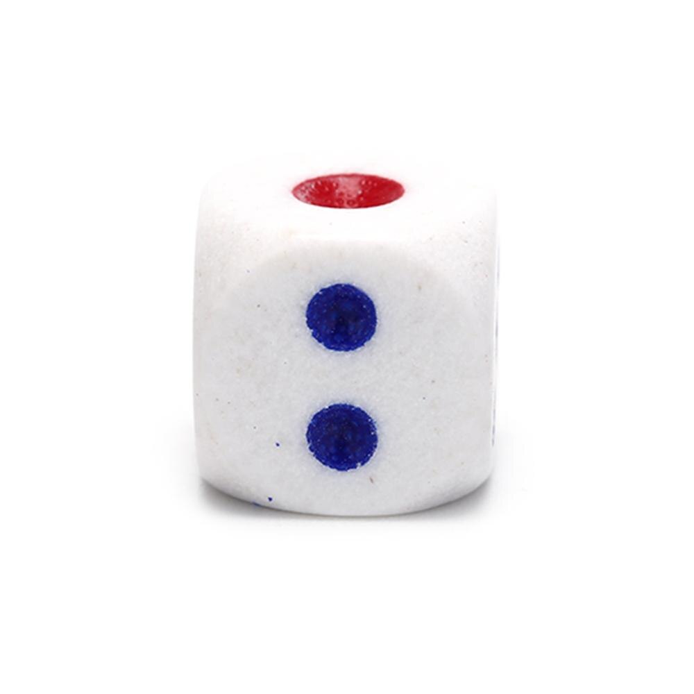 100pcs 10mm Gambling Game Dice White with blue and red dotd Six Sided Spot Dices Poker Chips for ktv pub party