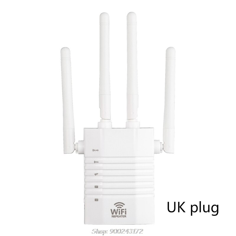 Repetidor WiFi de 1200Mbps, extensor de rango WiFi de 2,4 GHz y 5,8 GHz, amplificador de señal WiFi, punto de acceso AP inalámbrico N30 20