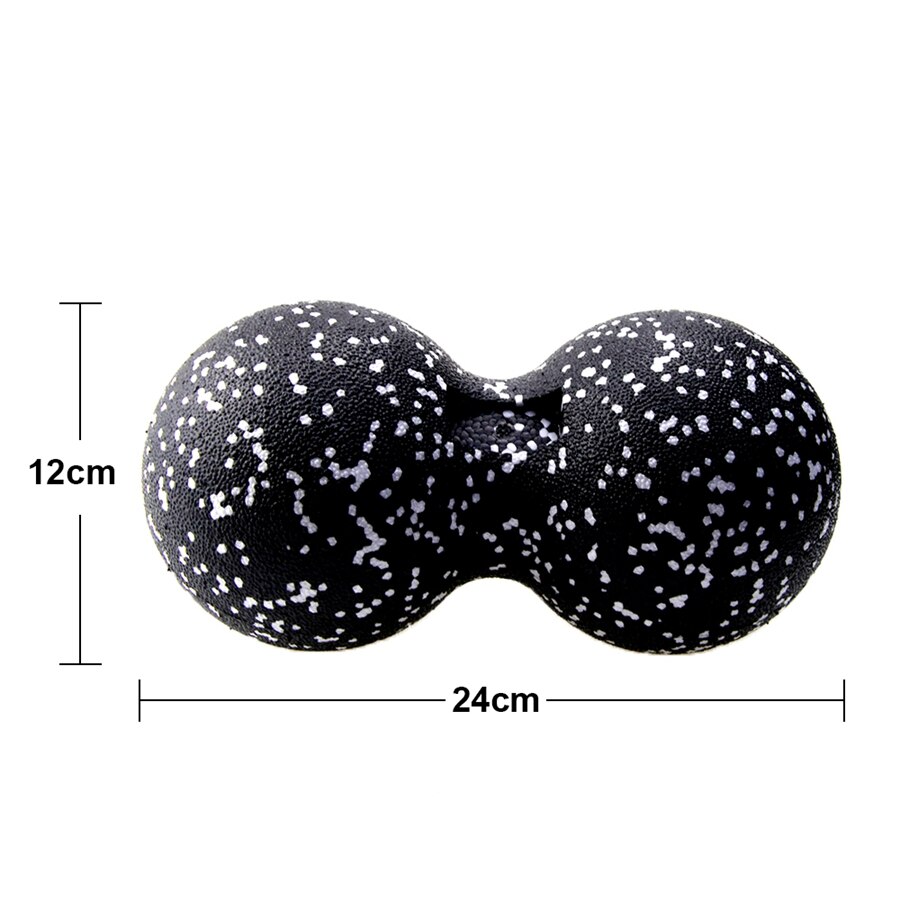 EPP Fitness Peanut Massage Ball Set Lacrosse ball for Shoulder Back Legs Rehabilitation Therapy Training: BlackWhite24cm