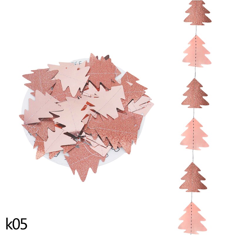 4m Spiegel Papier Weihnachten Girlande Weihnachten Baum bilden Ammer Banner Für Neue Jahr Weihnachten Party Hängen Dekor Hause ornamente: K05