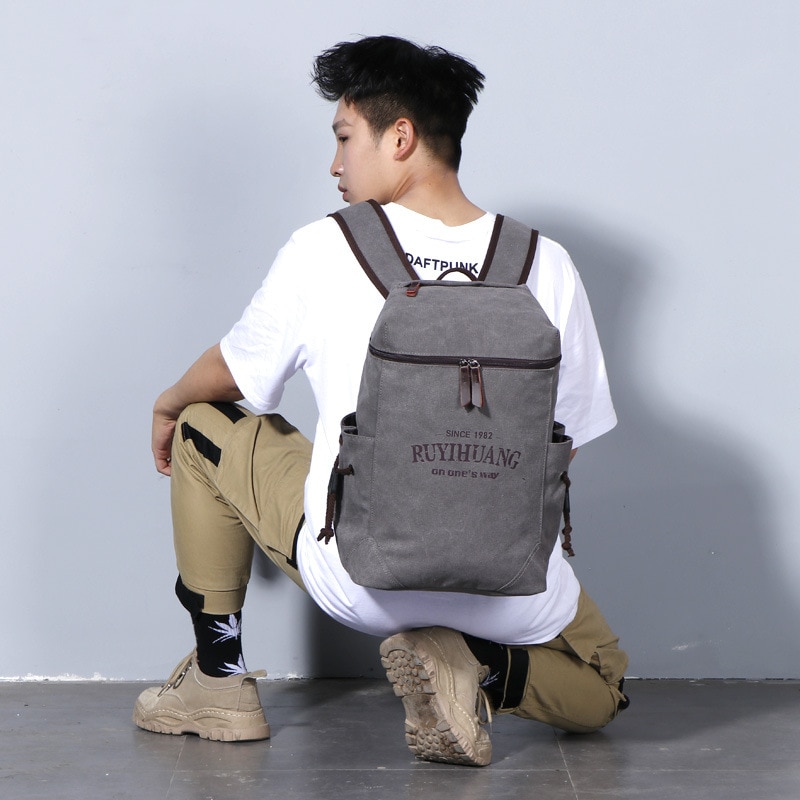 Mannen Rugzak Canvas Rugzak Zakken Student Boek Tas Grote Capaciteit Mode Rugzak Mannen Mochila Mannelijke