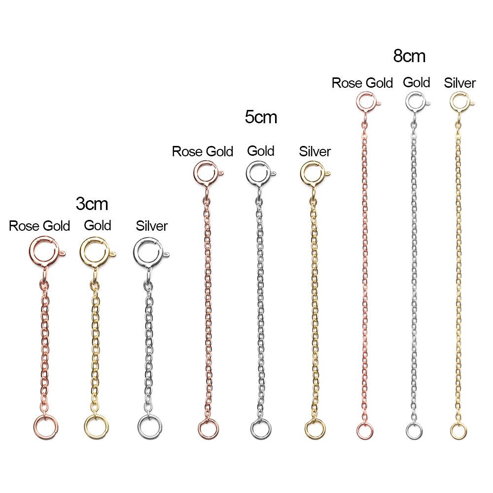 Kæde holdbart guld sølv rosa guld til armbånd halskæde gør-det-selv smykker tilbehør forlænger sikkerhedskæde forlænger