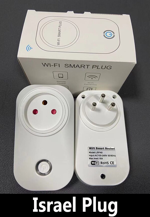 16A Israel Smart Wifi Power Plug Smart Wifi Wireless Socket Outlet Work with Alexa Google Home Assistant Tuya SmartLife APP: 3PCS / Type 2