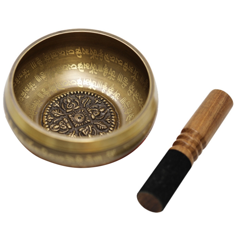 Tibetan Singing Bowls Meditation Set,Sound Chanting Bowl with Mallet Handcrafted in Nepal for Healing and Mindfulness: White