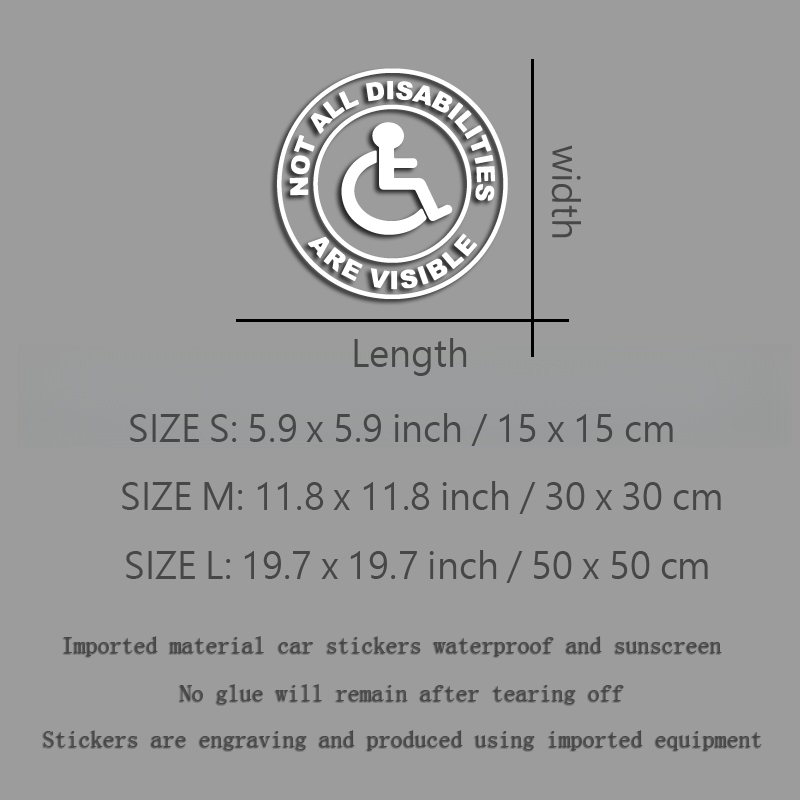 Not All Disabilities Are Visible &funny stickers for cartoon fans&lover for car trucks motorcycles &laptops