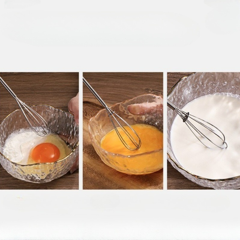 1 stuks premium roestvrijstalen garde met massief houten handvat - perfect voor het mengen, kloppen en roeren in de keuken