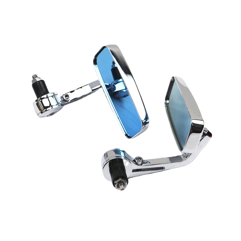 Chrome 7/8 "Stuur End Rechthoek Spiegel Achteruitkijkspiegel Cafe Racer Bobber Oude School