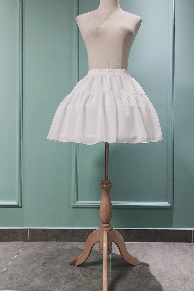 Ruffles Chiffon Underskirt Short DressPetticoat Tow Bones Lolita Petticoat Ballet Rockabilly Crinoline: Default Title
