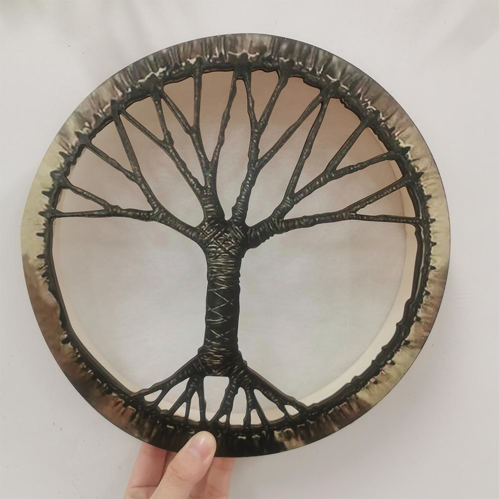 Mini 25cm Schamanen Trommel Baum Des Lebens Sibirischen Trommel Geist Ornament Ostern Dekoration Musik Handgemachte Musik Yoga Hause d5t1