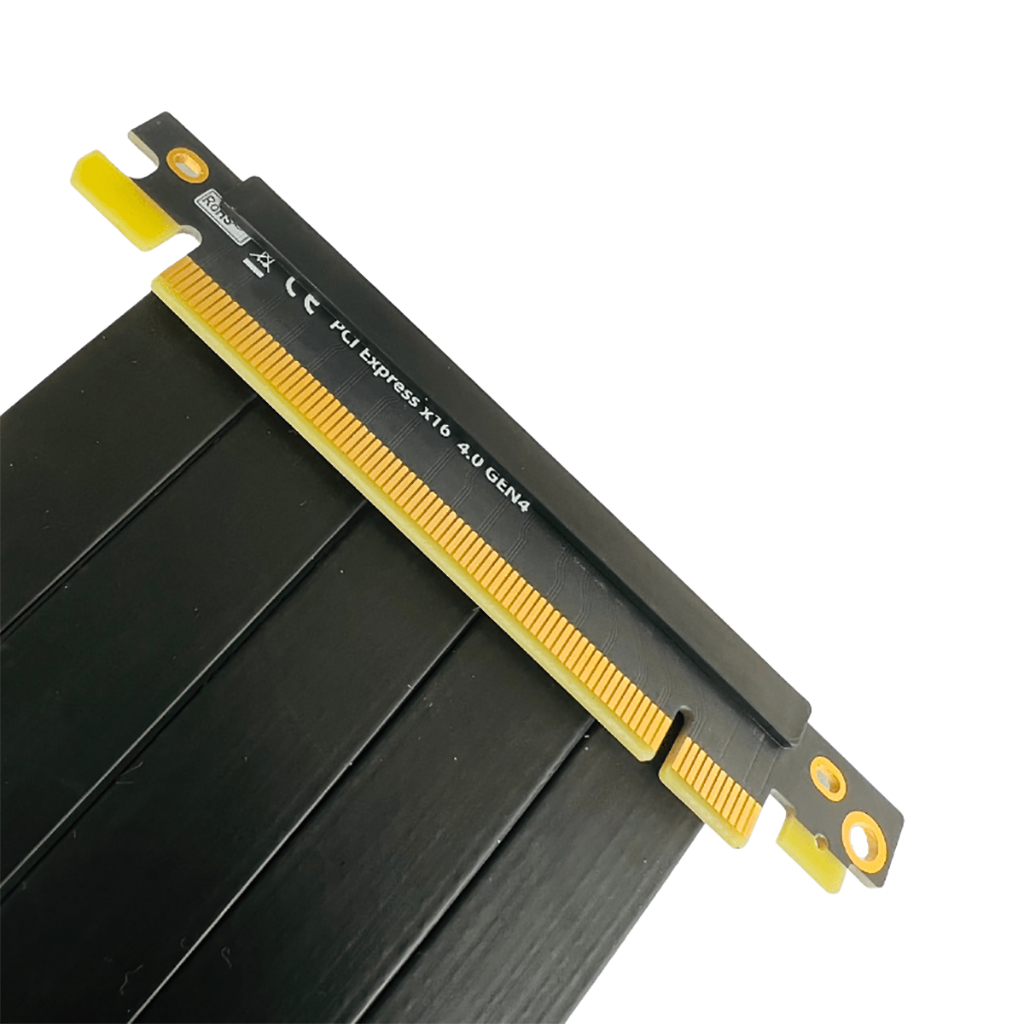 PCIe 4.0 x16 Riser Cable Double Reverse Graphics Card Extension Cord Silver-plated Cable PCI-E Gen4 32GBS GPU ITX PC Connector