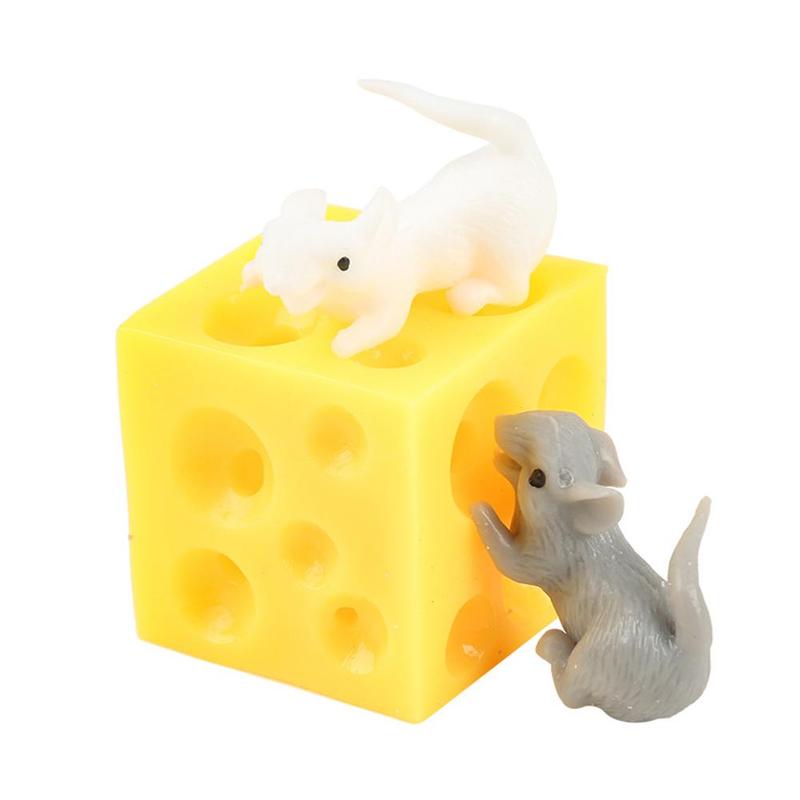 Cute Cheese Mouse Tricky Scary Decompression Toys Toys Blocks Cheese Hide Lazy Squeezable Seek And Decompress G9c9: Default Title